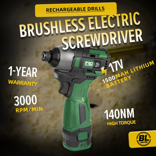 Powerful and efficient 140Nm brushless electric screwdriver and cordless drill