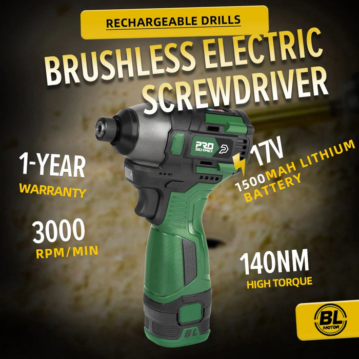 Powerful and efficient 140Nm brushless electric screwdriver and cordless drill