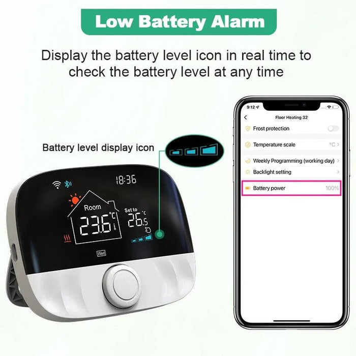 Smart Heating Thermostat for Floor, Water & Gas Boilers with WiFi Alexa & Google Control (T9W-RC9 White) - Control your home's heating from anywhere with this smart thermostat