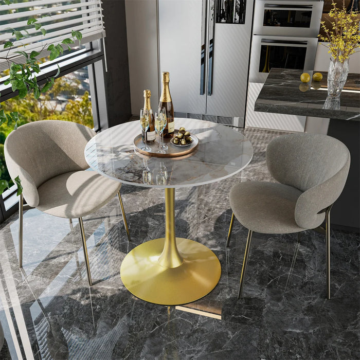 Stylish and Contemporary Glossy White + Gold Coffee Table