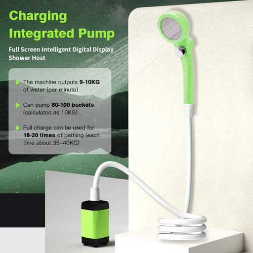 Orange 6000mAh Rechargeable Outdoor Shower Kit