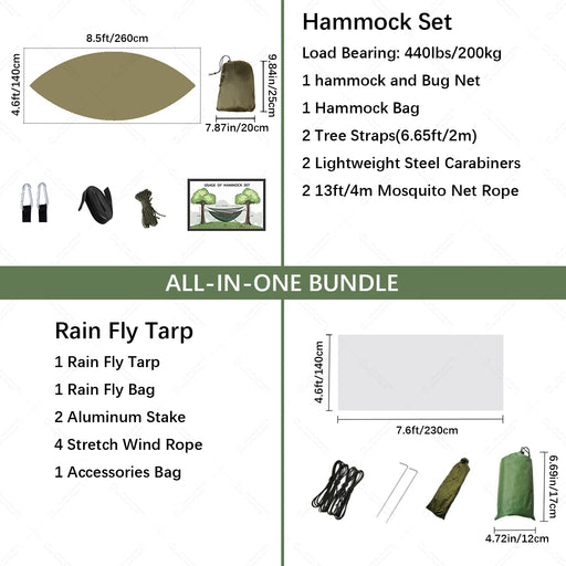 Waterproof rain tarp protects against sun and rain, can also be used as a tent or picnic mat