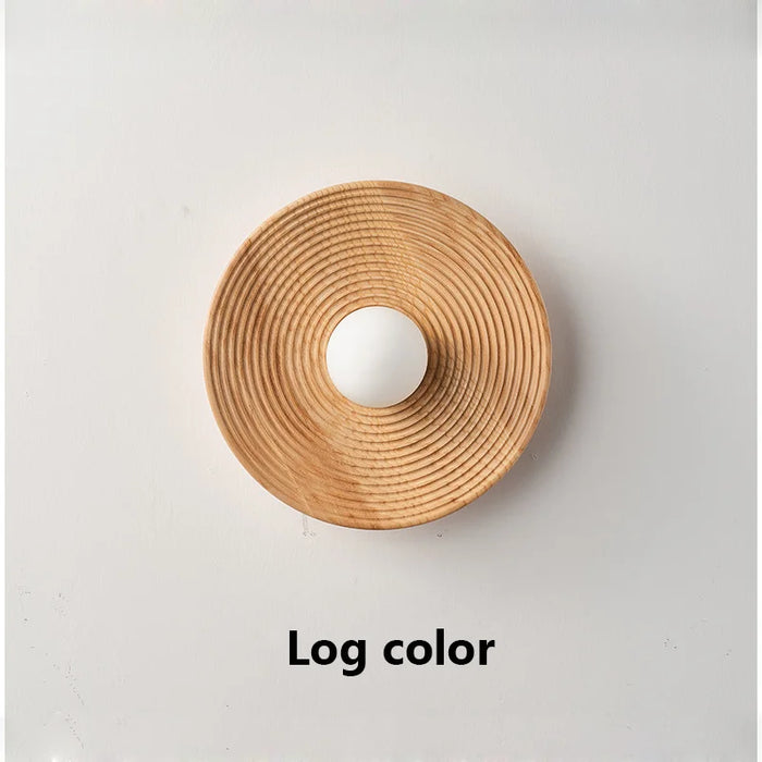 Japanese Retro Wooden Wall Lamp for Living Room Decor