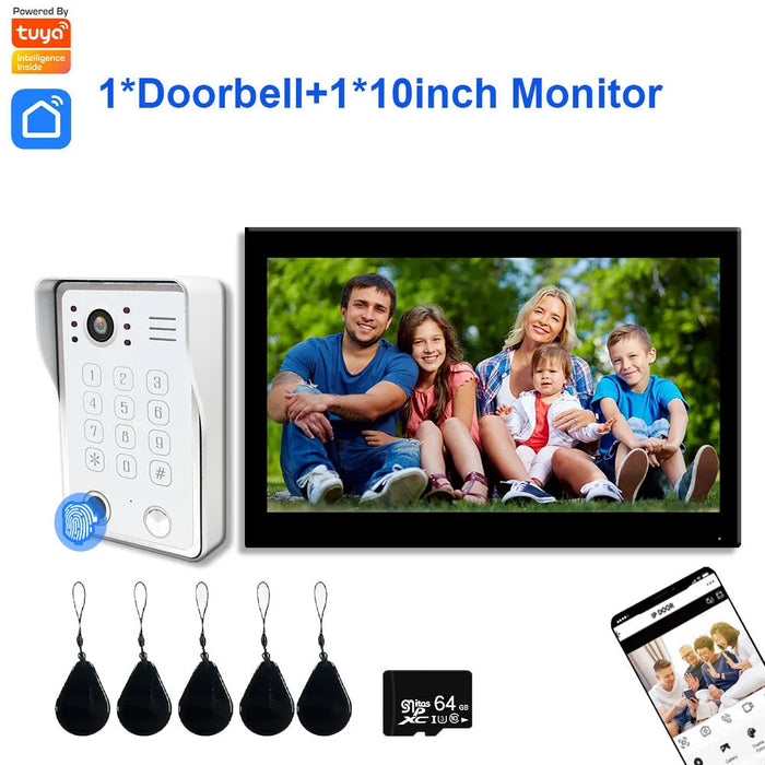 10" Touchscreen Home Video Doorphone with Camera & Audio