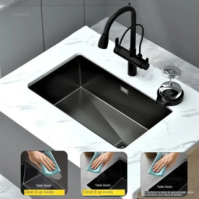 50x40cm Nano Stainless Steel Kitchen Sink with Cup Washer