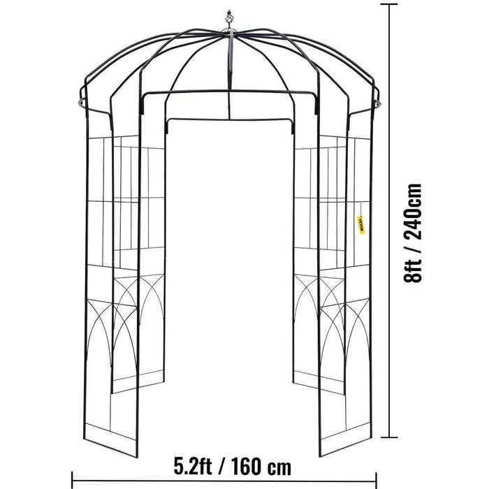 Birdcage Gazebo Pergola in Elegant Black or White for Outdoor Events