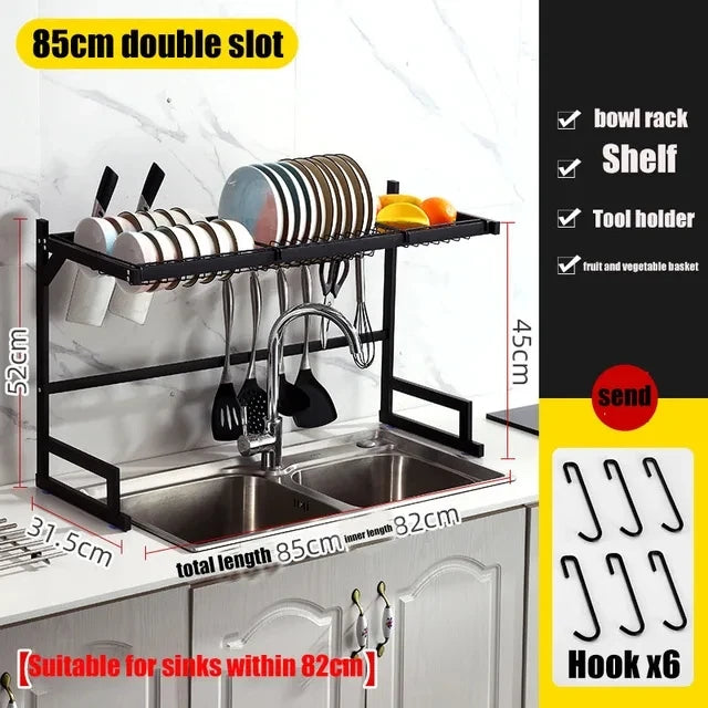 85cm Kitchen Sink Dish Drain Storage Rack – Adjustable