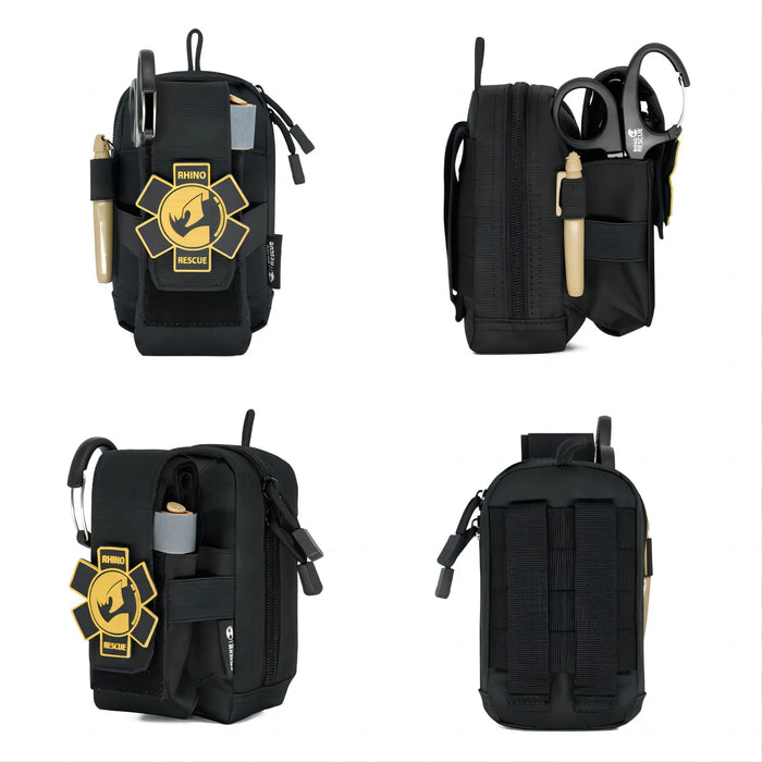 Black tactical pouch for outdoor adventures and emergency response missions