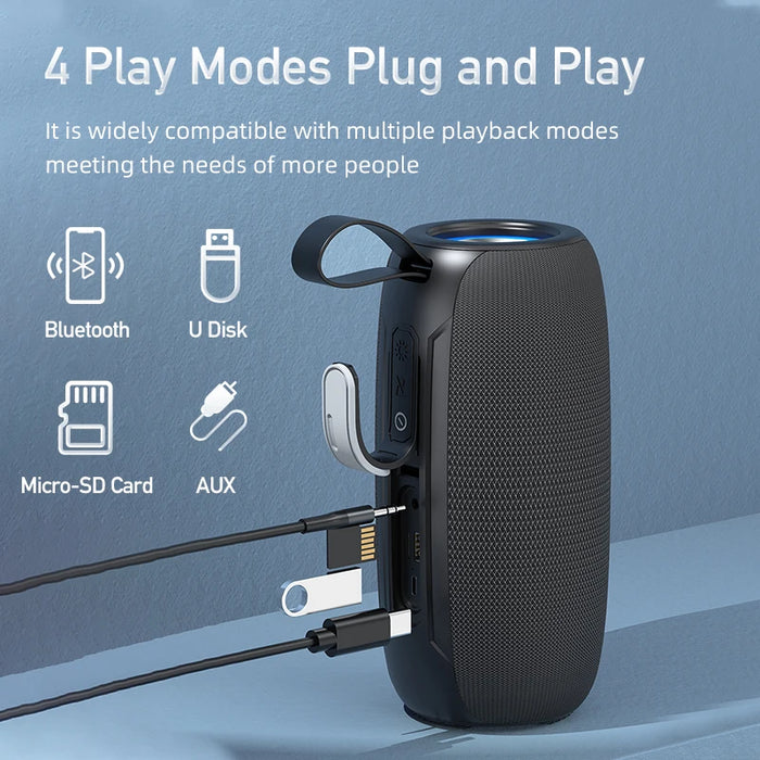 Rechargeable Outdoor Speaker with Bass Boost & Light Show