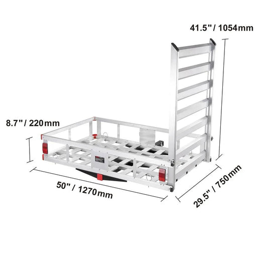 Hitch Cargo Carrier with Foldable Ramp 119x71x15 cm - FLUXA