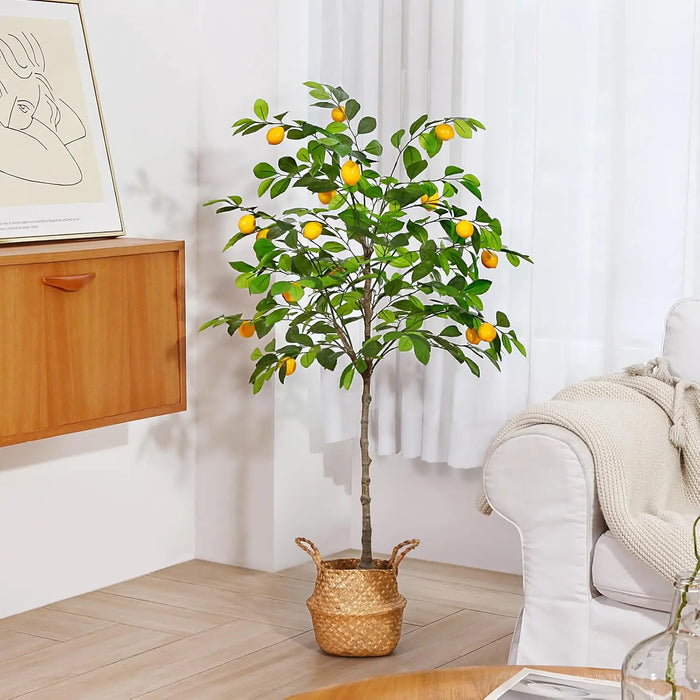 Realistic Artificial Lemon Tree Branch with Durable Plastic Material for Longevity