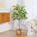 130cm Artificial Lemon Tree Branch with High-Quality Plastic Construction for Long-Lasting Beauty