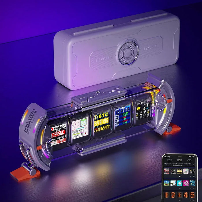 WiFi RGB Tube Clock with Smart App Controls for Desk & Decor