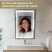 60x90 cm LED Illuminated Bathroom Mirror with Fixed Tilt, Smart Front-lit Black Framed Design - FLUXA