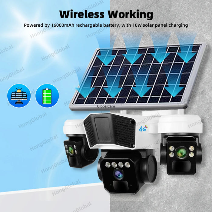 Outdoor Wireless 4G PTZ Camera with Solar Power and Night Vision