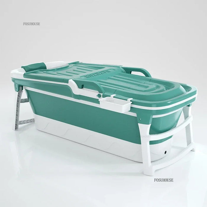 Portable 1.18m Plastic Bath Tub for Adults – Indoor/Outdoor Use  1.18m blue-no lid