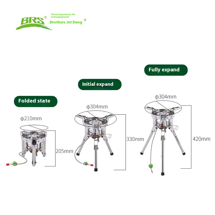 High-Power Gas Burner for Outdoor Cooking and Camping