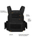 Tactical Plate Carrier Vest with Quick Release, Black, Molle System, Adjustable Straps, and Security Bandolier for Hunting and Outdoor Gear