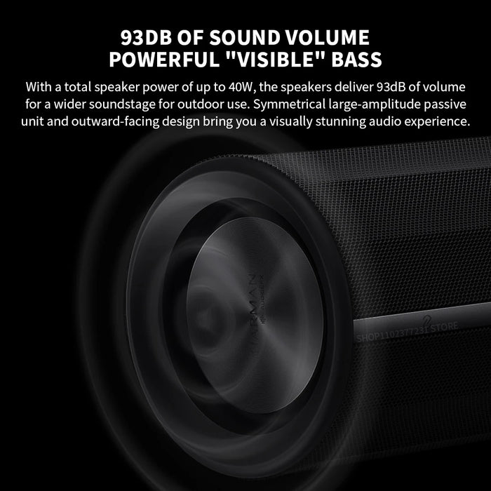 Outdoor Bluetooth Speaker with 17H Battery, IP67 Waterproof, 93dB Sound