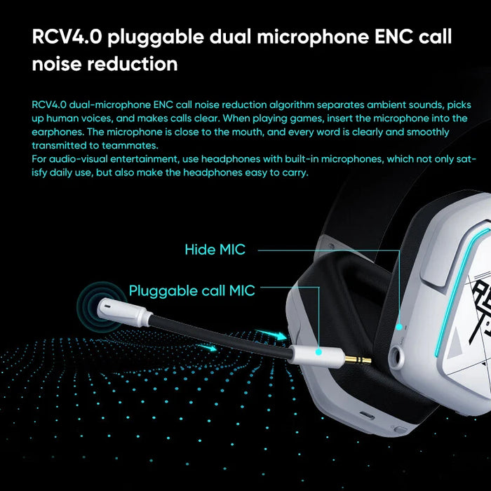 Wireless Bluetooth Gaming Headphones with ANC and Mic