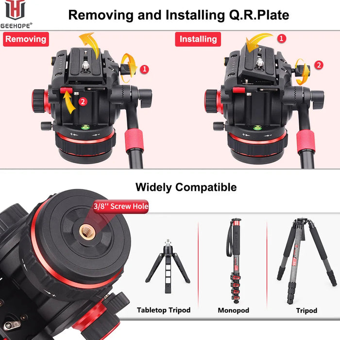 Professional Fluid Video Head for Tripod & DSLR