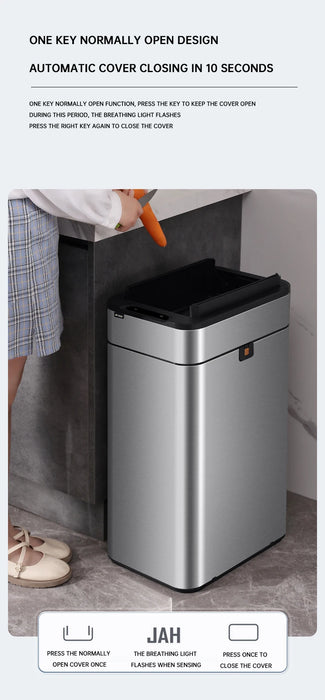 50L Automatic Induction Trash Can for Kitchen or Bathroom