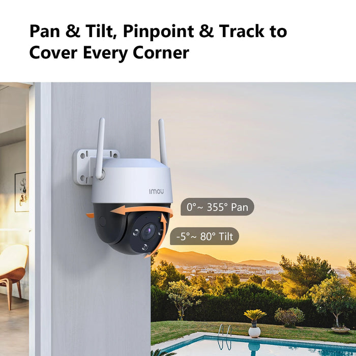 2-Pack 5MP Wi-Fi PTZ Outdoor Security Cameras