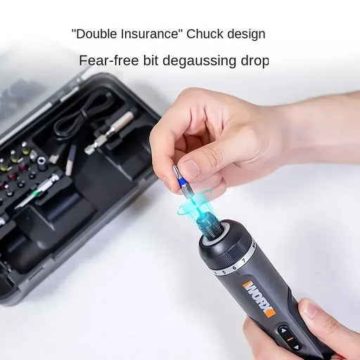 4V Cordless Electric Screwdriver Set USB Rechargeable 30 Bit Mini Drill Power Tool