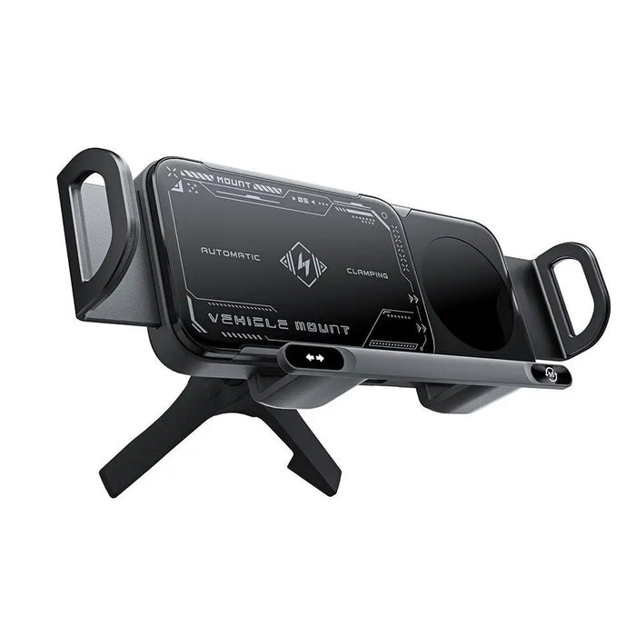 360° Car Phone Holder with Fast Wireless Charging, Black