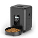 Black 2L smart automatic cat feeder with battery-powered pet food dispenser