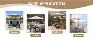 Waterproof black patio table cover with umbrella hole, 270cm size