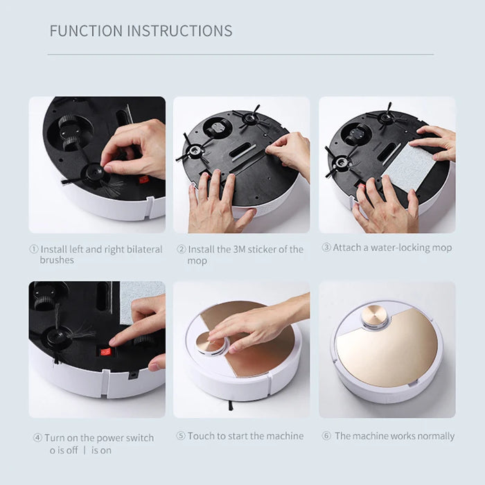 Robot Vacuum Cleaner Smart APP Control Wireless Sweeping Silver with long battery life