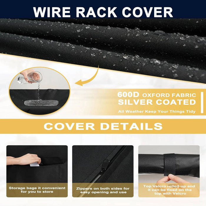 Durable and weather-resistant 91x45x182cm shelf cover for indoor and outdoor use