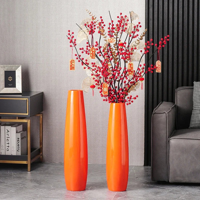 Ten-Corner 71cm Glazed Ceramic Vase Indoor Outdoor Display