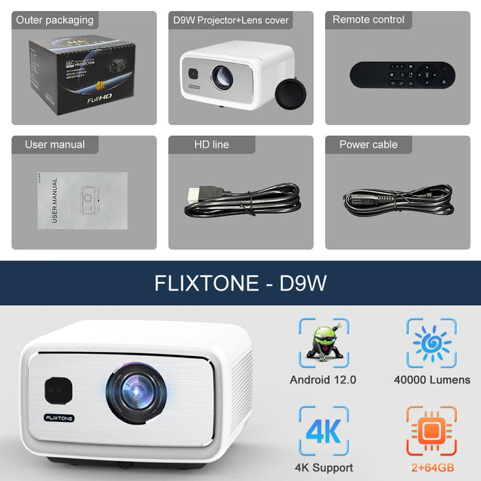 Ultra Bright 1080P Home Theater Projector with Bluetooth