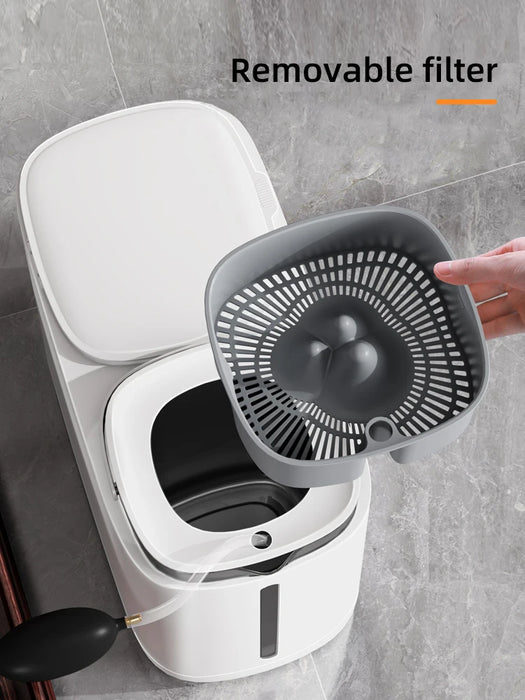 20L Double Barrel Kitchen Bin with Built-in Filter – White