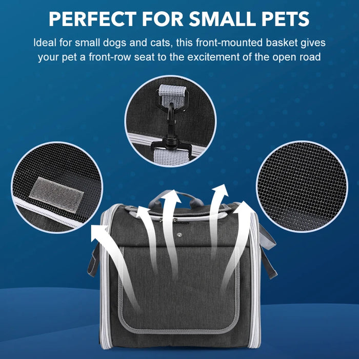expandable pet bike basket for pets up to 8 kg