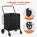 Folding Shopping Cart with Removable Waterproof Liner and 360° Swivel Wheels (150 kg Capacity) close-up of the reinforced iron frame and intensive mesh bottom