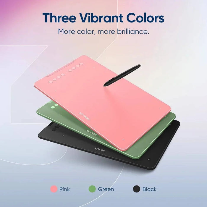 25-Cm Drawing Tablet with 8 Shortcut Keys, Tilt Support, and 8192 Pressure Levels (01V2-Green) - FLUXA