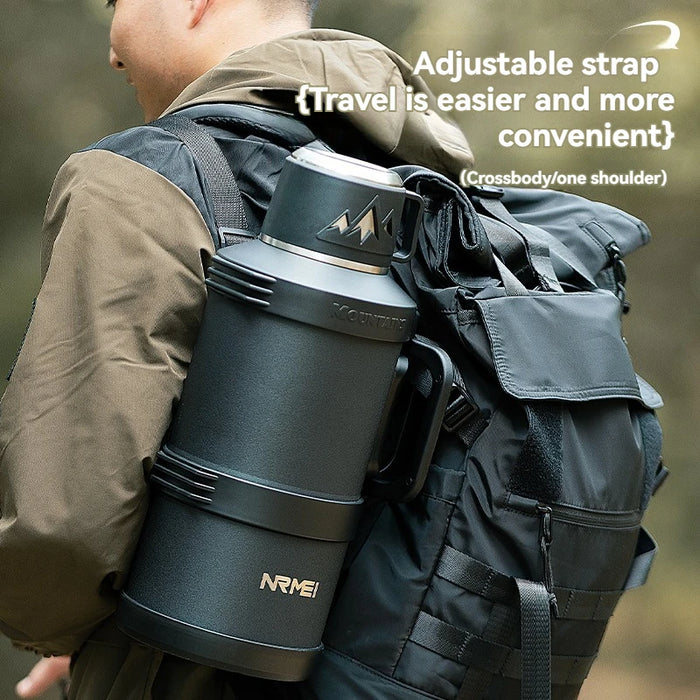 Outdoor Water Bottle with Cup and Leakproof Lid