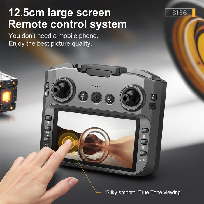 Foldable 8K Drone with Display and 3 Batteries Gray