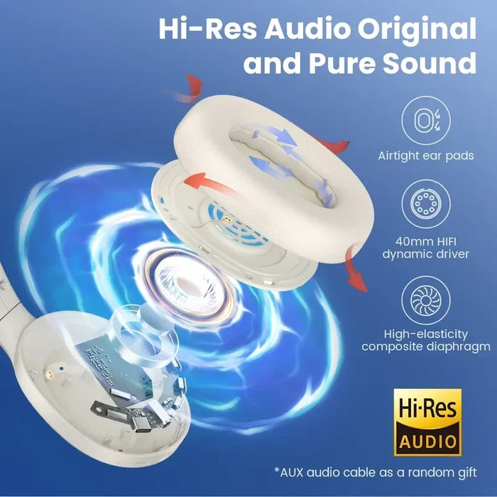 S35-Blue Noise Cancelling Over-Ear Headphones, 40mm Driver
