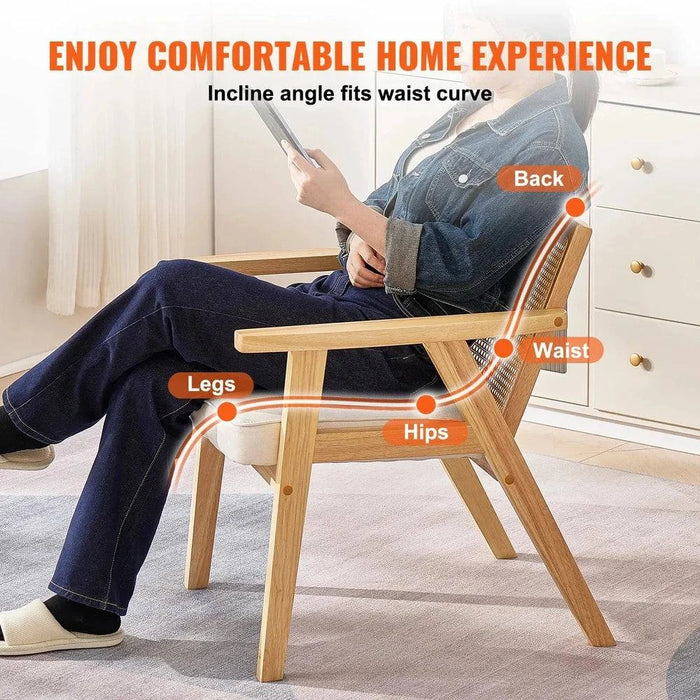 Pre-Assembled Rattan Dining Chair for Immediate Use and Comfort
