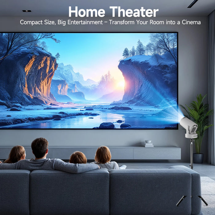 4K Portable Projector Grey with WiFi6 Android 11 and Speaker