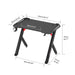 100x60x78cm Gaming Desk with Dynamic RGB LED Lights, Black, Sturdy Metal Legs, 3D Carbon Fibre Surface, Large Size, Stable Design for PC Setup