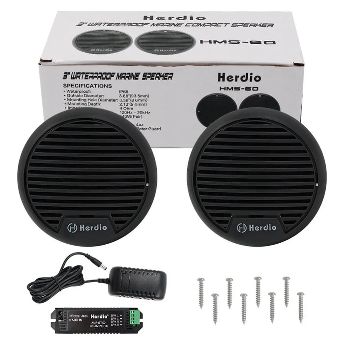 3-Inch Outdoor Waterproof Bluetooth Stereo Speakers (140W)