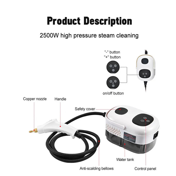 Corded High-Temp Steam Cleaner for Kitchen, Bathroom & AC mechanical2