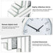 Elegant 60x60cm silver wall clock with classic Roman numerals and 2cm thickness