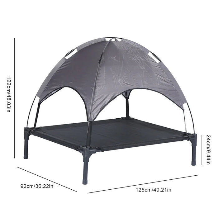 Outdoor Pet Hammock Bed with Shade, Cooling Design