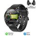Black Smart Watch with Alloy Case, TPU Sports Strap, and Wireless Earbuds